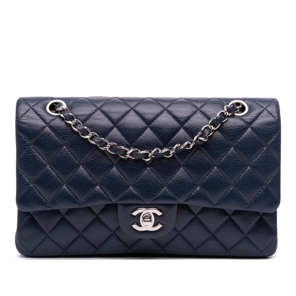 CHANEL Handbags - Chanel Dark Blue Quilted Shoulder Bag